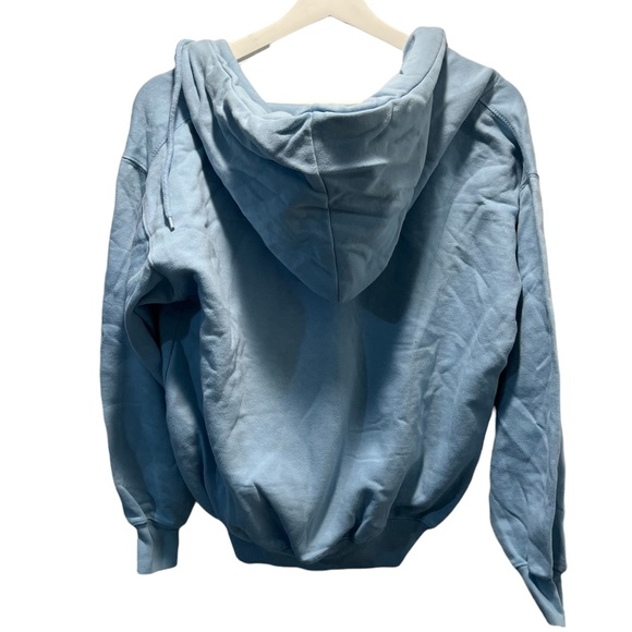 CottonNet Sky Blue Cotton Polyester Blend Zip Up Hooded Sweatshirt Size Medium - Picture 2 of 6